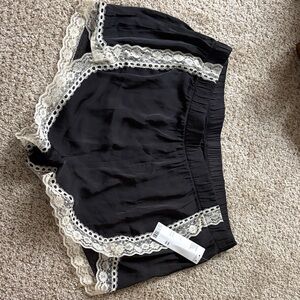 Urban Outfitters Black Lace-Trim Sleep Shorts